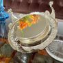 Vintage Silver Colour Roll Top Butter Dish with Glass Insert or Ornate Caviar Server Image 7
