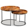 Side Table Set 2 Pieces Solid Mango Wood Image 5