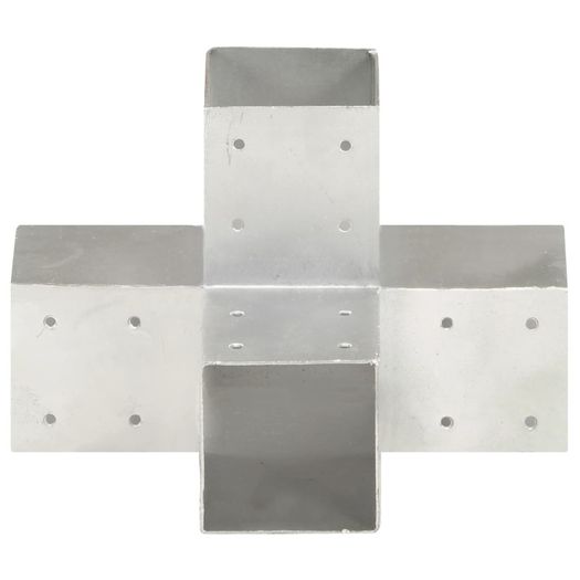 Post Connectors 4 pcs x Shape Galvanised Metal 91 x 91 mm