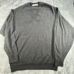 Vtg Lyle & Scott Golf Sweater Mens XL Grey Wool V Neck Jumper - Half Raglan