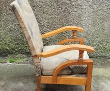Art deco original upholstery beech frame armchair