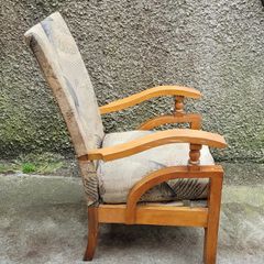 Art deco original upholstery beech frame armchair