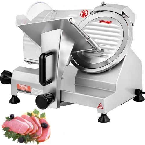 Commercial Meat Slicer, 200W Electric Deli Food Slicer, 350-400RPM Meat Slicer with 8" Carbon Steel Blade, 0 - 0.47 inch Adjustable Thickness