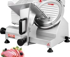 Commercial Meat Slicer, 200W Electric Deli Food Slicer, 350-400RPM Meat Slicer with 8" Carbon Steel Blade, 0 - 0.47 inch Adjustable Thickness