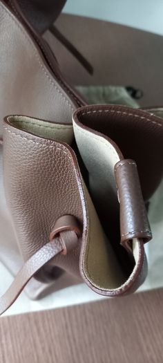 Weekend By MaxMara Falco Chocolate Brown Leather Tote with Pochette
