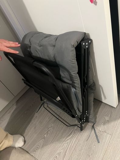 foldable camp bed + mattress