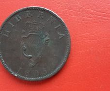 1805 Hibernia. Half Penny. George III