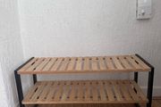 Bamboo Shoe Rack 2 Tier Black Frame