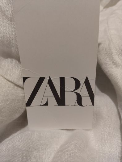 Zara White Linen Top, New With Tags