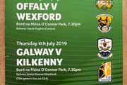 2019 Offaly v Wexford &amp; Galway v Kilkenny - GAA U20 Leinster Hurling Semi-Finals Programme