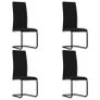 Cantilever Dining Chairs 4 pcs Black Fabric Image 8