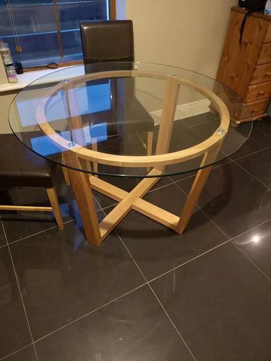 Dining table with 3 chairs.