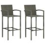 3 Piece Garden Bar Set Grey Image 2