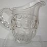 Vintage Large Clear Glass Pitcher Scallop Handle Image 8