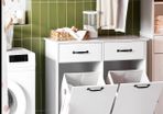 Double Laundry Cabinet White