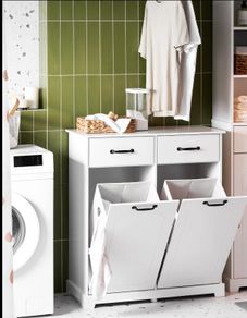 Double Laundry Cabinet White