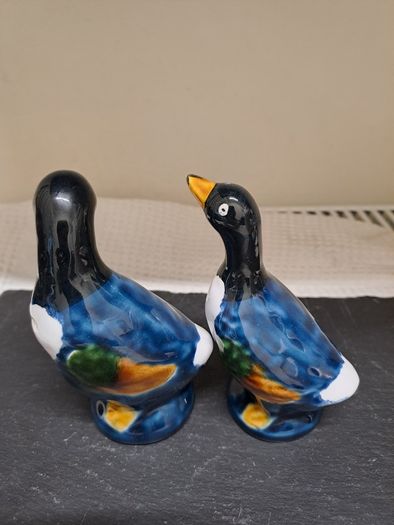 Vintage Ceramic Duck Salt Pepper Shakers Pair