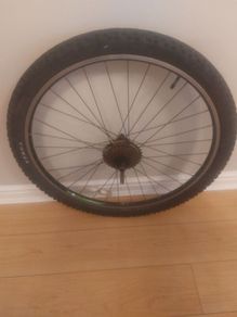 Mountain bike rear wheel for sale.