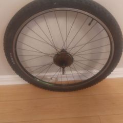 Mountain bike rear wheel for sale.
