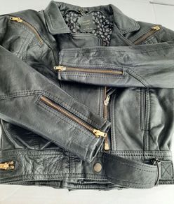 vintage new genuine leather womens biker jacket
