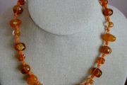 Preloved Orange necklace, Glass beads, Autumnal jewellery