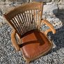 Edwardian Arts and Crafts Oak Armchair. Image 3