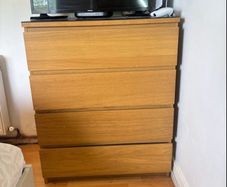 Ikea Malm Oak Chest of Drawers