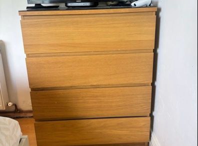 Ikea Malm Oak Chest of Drawers