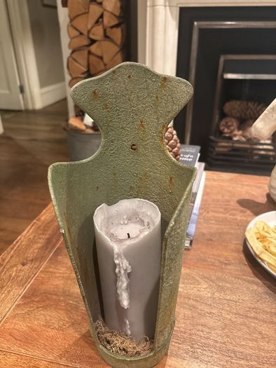 Metal verdigris wall sconce