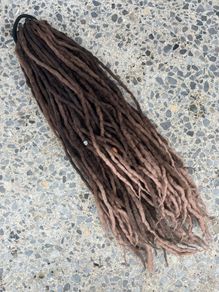40 DE Double Ended Chocolate Brown Fased Synthetic Dreadlock Locs Extensions