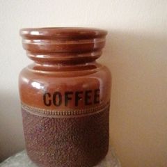 vintage 70s ceramic coffee jar