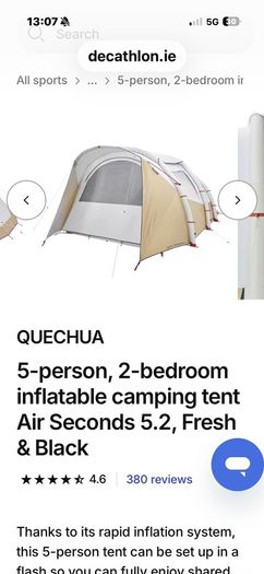 Quechua 5 Person 2 Bed Inflatable