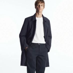 COS Mens Lightweight Cotton Mac Car Coat Navy Blue Size S