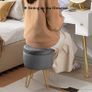 Velvet Dressing Table Stool, Round Vanity Stool with Storange, Bedroom Ottoman Stool with Metal Legs for Home Living Room Fitting Room Bedroom MULTIPLE COLOURS AVAILABLE (FREE POSTAGE) Image 8