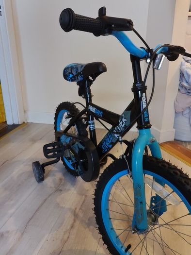 Kids Pedal Pals Street Rider Bike with Stabilizers + Pump
