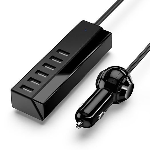 6-Port Multiple Fast Car Charger, 65W/13A USB Travel Car Charger Adapter with Smart Identification for iPhone, Android and Other USB Powered Devices