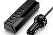 6-Port Multiple Fast Car Charger, 65W/13A USB Travel Car Charger Adapter with Smart Identification for iPhone, Android and Other USB Powered Devices