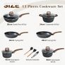 Induction Hob Pots and Pans Set 13pcs Nonstick Cooking Pans Set, Black Granite Cookware Set with Lid, Non Stick Saucepan Set, Frying Pan Set, PFOS & PFOA Free Image 2