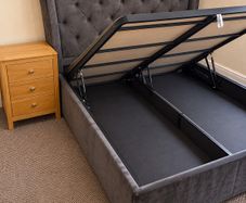 King Size Grey Ottoman Storage Bed