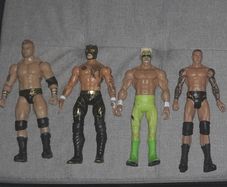 WWE Action Figures: MJF, Rey Fenix, Surfer Sting, Randy Orton.