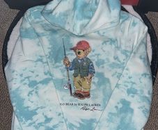 Polo Ralph Lauren Kids Polo Bear Tie-Dye Hoodie 18-20s XL Aqua Design