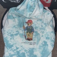 Polo Ralph Lauren Kids Polo Bear Tie-Dye Hoodie 18-20s XL Aqua Design