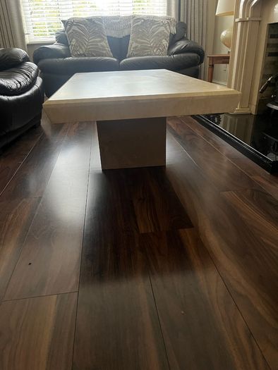 Travertine coffee table