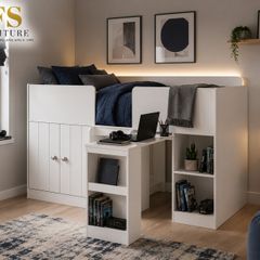 Low Sleeper Bed with desk ONLY 499 euro Mattress Inc