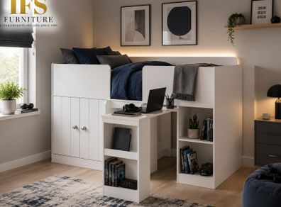 Low Sleeper Bed with desk ONLY 499 euro Mattress Inc