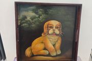 Vintage tray and dust bin