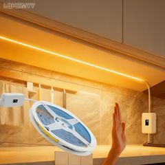 5M USB-Powered Smart LED Strip with Motion Sensor - Auto Sensor Switch, Self-Adhesive 5V COB LED Strip, Ultra-Bright Low-Voltage Design,