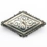 Enameled 800 Silver Brooch Image 2