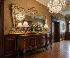 Long and large old gilt mirror...regilded