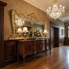 Long and large old gilt mirror...regilded